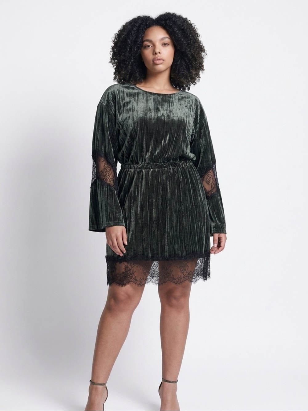 ASOS Crushed Velvet Mini Dress w Lace Inserts & Trim Whimsigoth Witchy Vibes